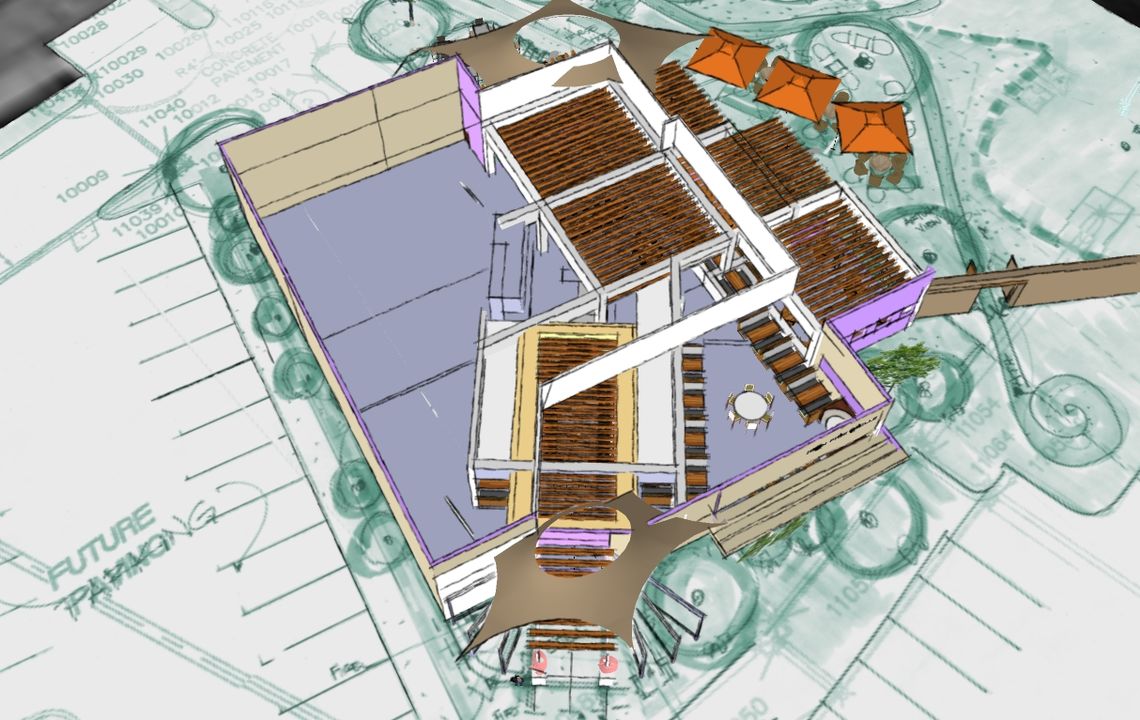 Drury Hotels Iron Fire Concept | San Antonio_bldg aerial concept3 4 30 10